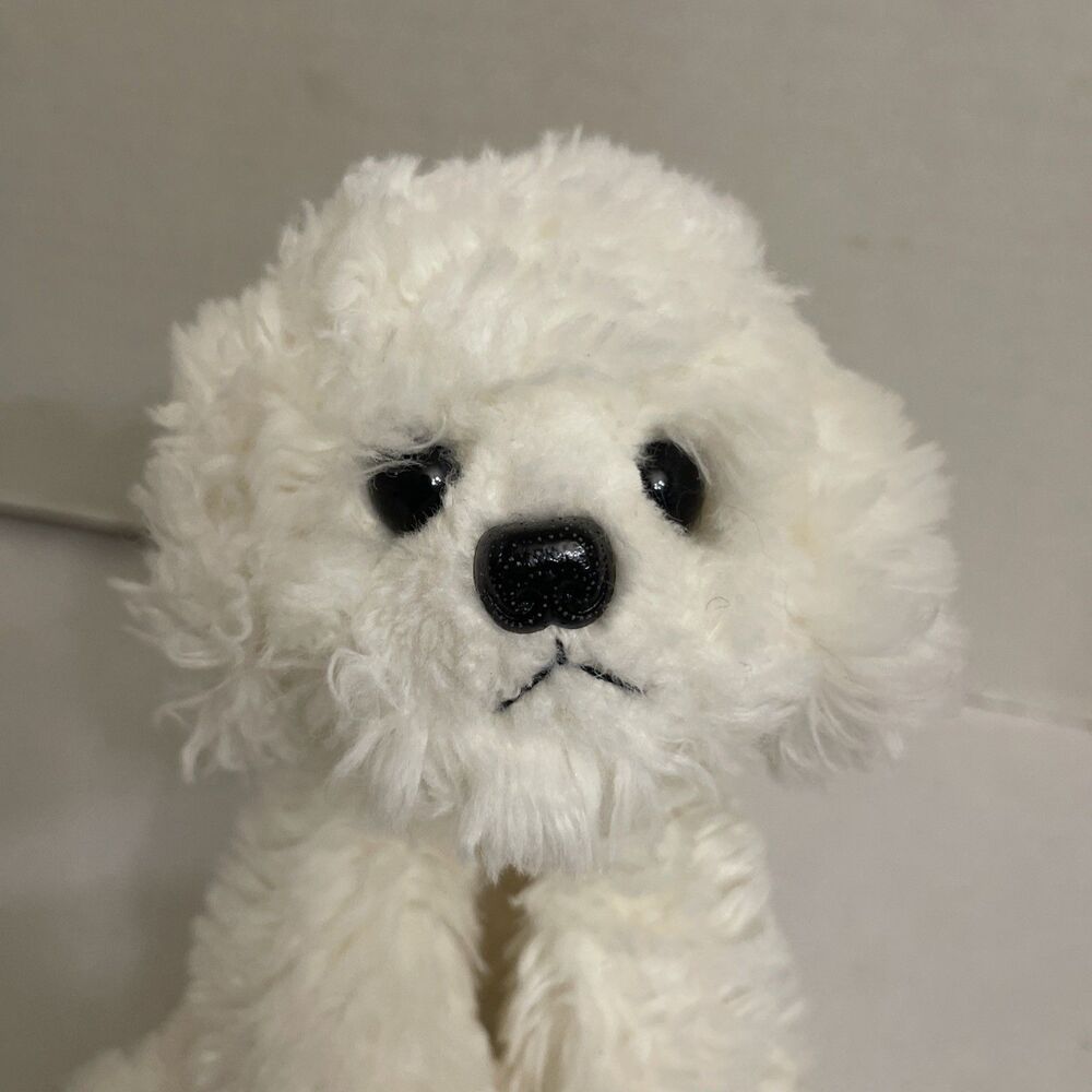 Vintage Russ Berrie White Puppy Dog Muffin Plush Animal 8" Maltese Bichon Frise - Picture 3 of 9